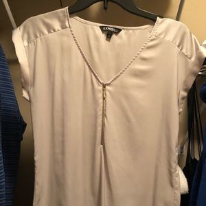 Gold vneck zip tee from express